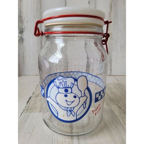 Vintage poppin' fresh Pillsbury Doughboy container jar home decor - Picture 2 of 14